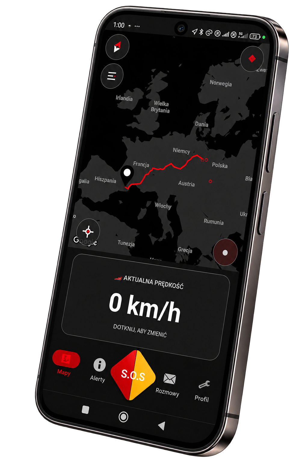 Mockup telefonu z aplikacją ViatoRide